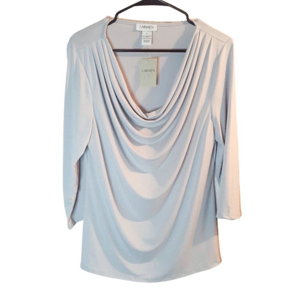Carmen Marc Valvo 3/4" Sleeve Blouse